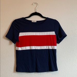 NEW red, blue, and white baby tee